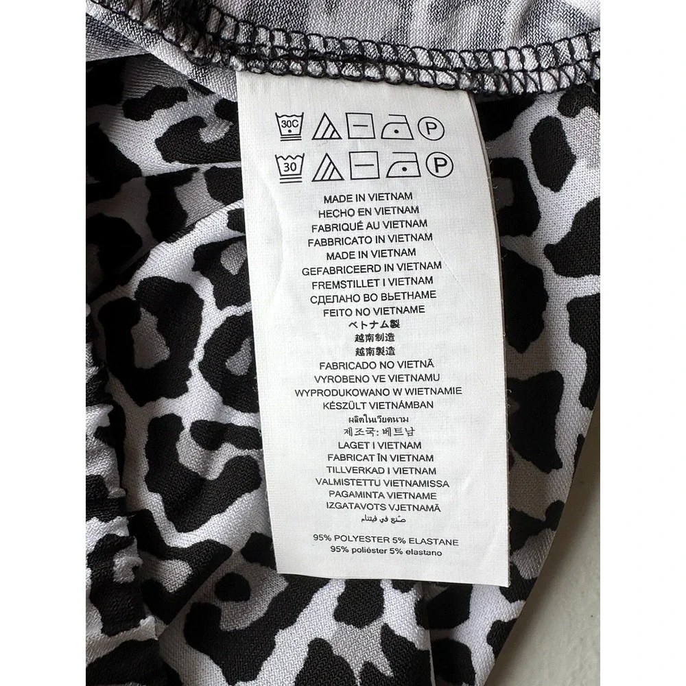 Michael‎ Kors Women Sleeveless Casual Dress BLACK White Print TASSEL Size XS